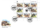 Niger 2015, WWF, Hyena, 4valX2 In BF In Sheetlet  In FDC - FDC