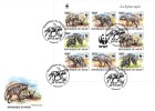 Niger 2015, WWF, Hyena, 4valx2 In BF In Sheetlet IMPERFORATED  In FDC - FDC