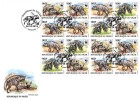 Niger 2015, WWF, Hyena, 4valX4  In BF In Sheetlet IMPERFORATED In FDC - FDC