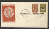 Greece Grece Hellas 1966 FDC + Mi 919 /0 YT 897 /8 - “Ship” – Europa Cept / Tilisiertes Boot Mit Geblähtem Segel - Lettres & Documents