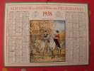 Almanach Des PTT.  Calendrier Poste, Postes Télégraphes.1938. Promenade à Cheval - Groot Formaat: 1921-40