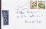 Italy PER VIA AEREA Par Avion Label 1986 Cover Lettera BALLERUP Denmark Burg Castello Castle Stamps - Airmail