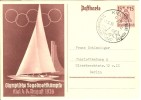 GERMANY Stationery For The Sailing Matches In Kiel With First Day Cancel KIEL C - Sommer 1936: Berlin