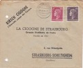 LETTRE 1949 LUXEMBOURG  KIRCH CIGOGNE POUR STRASBOURG  / 6489 - Covers & Documents