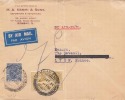 India BOMBAY 1934 / Rare 2 X Postage On Airmail Company Letter To Lyon - Poste Aérienne