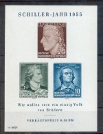 DDR SCHILLER BLOCK 12PF ABART WAAGER.STRICH In 5Pf (F1888 - Andere & Zonder Classificatie