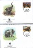 4 Enveloppes PJ Du 01.08.1991 -n° 774/77 - Éléphant Africain    -  UGANDA - FDC