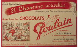 Buvard Chocolat Poulain. Album D'images Chansons De France Vers 1950 - Kakao & Schokolade