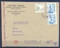 1943 , VALENCIA , SOBRE CIRCULADO ENTRE CARCAGENTE Y MUNICH , BANDA DE CENSURA ALEMANA, CENSURA GUBERNATIVA DE VALENCIA - Storia Postale