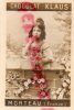 CHROMO PHOTO- CHOCOLAT KLAUS - MORTEAU 25-    BAISER BEBE- ENFANT- -JEUNE FILLE DENTELLE FLEURS - Other & Unclassified