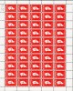 1962. SITDLIMAT SPAREMÆRKE. 25 øre Red. Complete Sheet With 50 Stamps. Unusual.   (Michel: ) - JF180621 - Spoorwegzegels