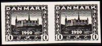 1920 - 1921. Commemorating The Re-union. 10 øre Black. Pair. (Michel: ) - JF180664 - Proofs & Reprints