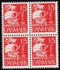 1932. Caravelle. Essay. 15 øre Red. Without Shading In The Lower Sail. Scarce 4-block. ... (Michel: ) - JF180640 - Prove E Ristampe