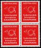 1963. NØDFRIMÆRKE. Indenlandsk Brevporto DANMARK. 4-block. (Michel: ) - JF180677 - Proofs & Reprints