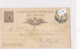 Philatélie - B1901 - Italie    - Entier Postal Circulé En 1884 - Postwaardestukken