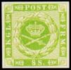 1886. Official Reprint. Wavy-lined Spandrels. 8 Sk. Green On White Paper. (Michel: 8 ND) - JF180714 - Probe- Und Nachdrucke