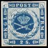 1886. Official Reprint. Dotted Spandrels. 2 Sk. Blue. (Michel: 3 ND) - JF180734 - Probe- Und Nachdrucke