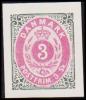 1886. Official Reprint. Bi-coloured Skilling. 3 Sk. Gray/lilac Inverted Frame. (Michel: 17 II ND) - JF180694 - Proeven & Herdrukken