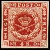 1886. Official Reprint. Wavy-lined Spandrels. 4 Sk. Brown. (Michel: 7 ND) - JF180718 - Prove E Ristampe
