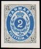 1886. Official Reprint. Bi-coloured Skilling. 2 Sk. Gray/blue Inverted Frame. (Michel: 16 II ND) - JF180691 - Probe- Und Nachdrucke