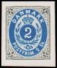 1886. Official Reprint. Bi-coloured Skilling. 2 Sk. Gray/blue Inverted Frame. (Michel: 16 II ND) - JF180691 - Proeven & Herdrukken