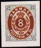 1886. Official Reprint. Bi-coloured Skilling. 8 Sk. Gray/brown Inverted Frame. (Michel: 19 II ND) - JF180699 - Ensayos & Reimpresiones