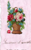 CPA Fantaisie - Ajouti Chromo - Panier - Rose - Autres & Non Classés