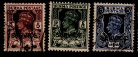 BURMA 1946 3p, 9p, 1a Service Overprint - New Colours SG O28,30,31 - Very Fine Used VFU 11A154 - Burma (...-1947)