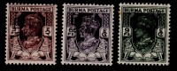 BURMA 1947 3p, 6p, 9p Interim Government Overprint SG 68,69,70 - Mint Lightly Hinged MLH * 11A163 - Burma (...-1947)