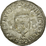 Monnaie, France, Douzain Aux Croissants, 1551, Saint Lô, TB+, Argent - 1547-1559 Enrico II