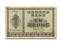 Billet, Norvège, 1 Krone, 1942, KM:15a, TTB - Noruega