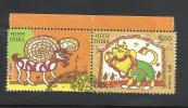 INDIA, 2010,  USED, Astrological Sign S,  (Zodiac), Setenant Pair 2 Different Stamps, Aries, Taurus, USED. - Gebraucht