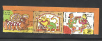 INDIA, 2010, Astrological Signs, Horizontall Strip Of 3  Different  Setenant Stamps, (Zodiac), (Ex M/Sheet).USED. - Gebraucht