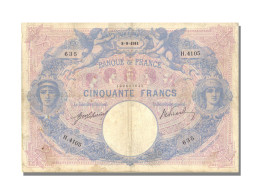 Billet, France, 50 Francs, 50 F 1889-1927 ''Bleu Et Rose'', 1911, 1911-09-08 - 50 F 1889-1927 ''Bleu Et Rose''