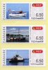 DENMARK / DANEMARK (2014) - ATM SYDFRIMEX 2014, 3 X 6.50 DKK - Mail Boats, Ships, Bateaux (IDA, Vesta, Røret) - Viñetas De Franqueo [ATM]