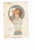 CPA ILLUSTRATEUR MALLET Béatrice - ENFANT Fillette Pyjama Pantoufles TOILETTE MATINALE Coiffure Brosse à Cheveux - 1924 - Mallet, B.