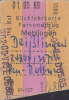DB Rückfahrkarte: Metzingen-Deißlingen über Rottweil, 2.Kl. 99-107 Km, 17,80 DM,  1.9.1969 - Europa