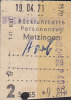 DB Rückfahrkarte: Metzingen-Horb über ... 2.Kl. 56-65 Km, 9,80 DM,  19.4.1971 - Europe