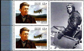2015 Pair+label Russia Russland Russie Rusia Ryssland Pilot  Safonov-aviation-WW2 Mi 2207 MNH ** - Unused Stamps