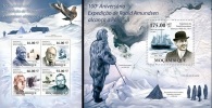 Mozambico 2011, 100th Amuntsen Antartic Expedition, Bird, Ship, 4val In BF +BF - Polar Explorers & Famous People