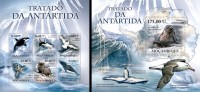 Mozambico 2011, Antartic Treaty, Pinguins, Bird, Fishes, 6val In BF +BF - Albatros