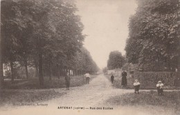 CPSM ARTENAY (Loiret) - La Rue Des Ecoles - Artenay