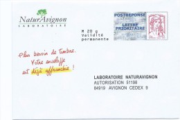 Entiers Postaux : Enveloppe Réponse Type Ciappa -Kavena Naturavignon 15P182  NF 316/12 ** - Listos Para Enviar: Respuesta /Ciappa-Kavena