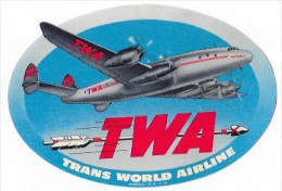 ETIQUETTE COMMERCIALE " T W A " - Crew Badges