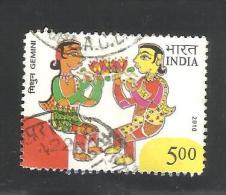 INDIA, 2010, FINE USED, Astrological Signs, (Zodiac), 1 V, Gemini - Gebraucht