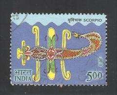 INDIA, 2010, FINE USED, Astrological Signs, (Zodiac), 1 V, Scorpio - Oblitérés