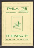 Expo Phila ' 76 - Rheinbach 27 - 28 November 1976 - Briefmarkenaustellung