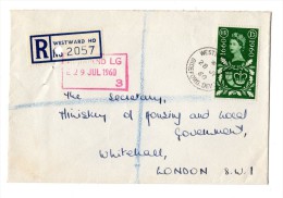 GB QEII 1960 Registered Cover Westward Ho To London  X807 - Covers & Documents