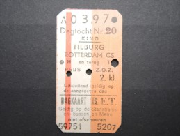 Ticket De Métro De Rotterdam En 1975 - A Voir - Lot P13138 - Europe