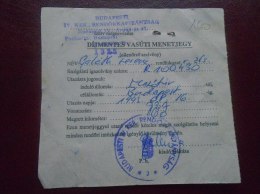 Railway Ticket  -  Police - Gendarmerie  Hungary  1993  Train Ticket   D133573.2 - Europe